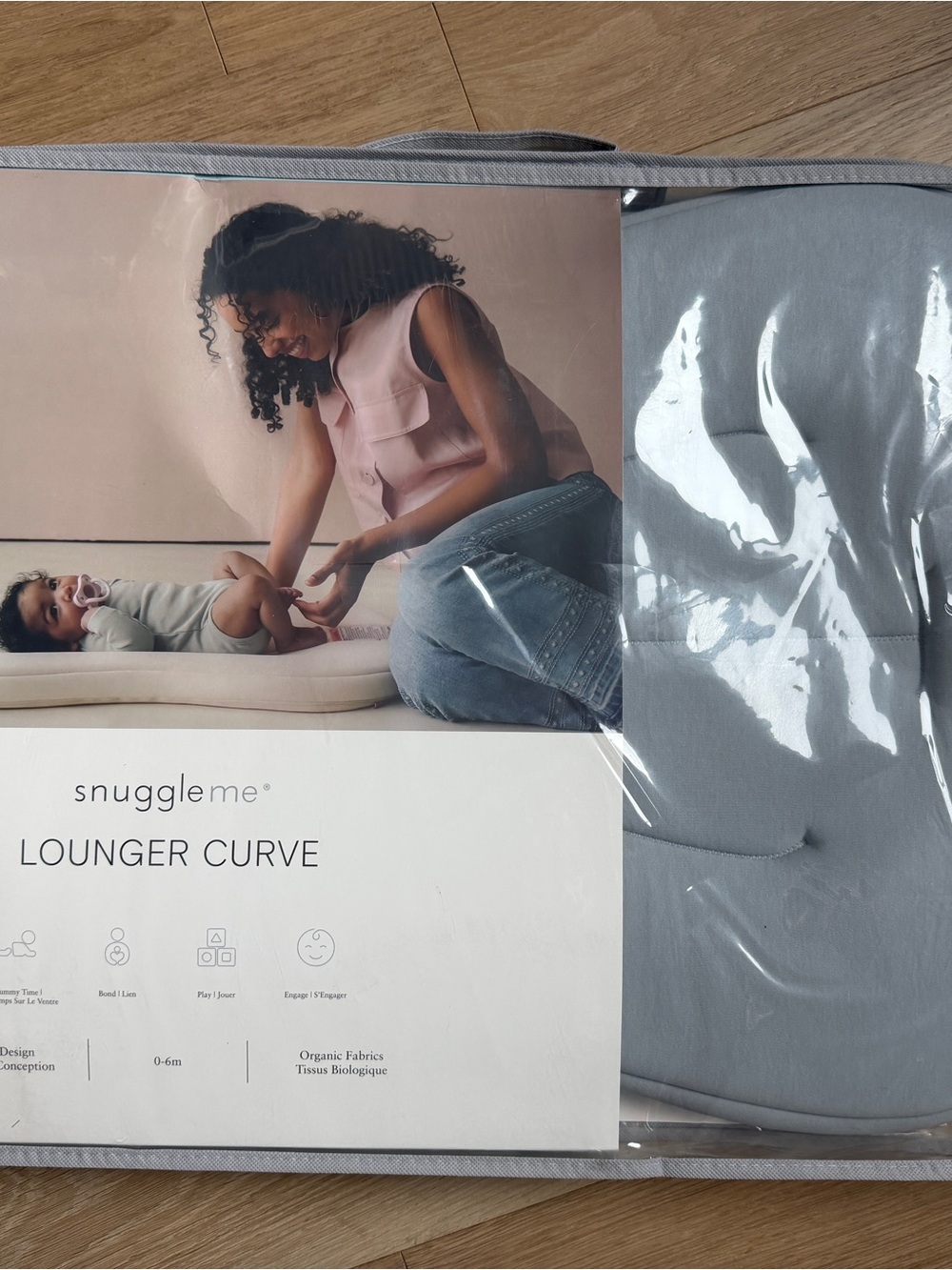 SnuggleMe Gray Lounger Curve Infant Support Cushion